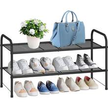 Zapatero de Metal de 2 Niveles, Zapatera, Ahorro de Espacio y Estante versátil, Organizador de Zapato para Almacenar y Guardar Los Zapatos para Entrada,Puerta,Dormitorio,Guardarropa - Zapatero de 2 niveles - Ver 1
