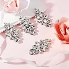 1pc White Crystal Rhinestone Sticker, Multi-Size, Flower Hotfix Rhinestone DIY Clothing, Shoes, Bags, Jewelry Accessories - Multiple Styles - View 7