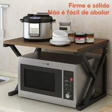 Extendable Microwave Shelf - 2/3 Levels, Sturdy X-Structure, Kitchen Organizer - 3層 - 查看 4