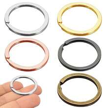 30/50/80个装扁平钥匙圈，金属圆形扁平双层开口环，适用于家居收纳、狗牌、钥匙链、各种悬挂配件和DIY手工制作 - 平圈 - 查看 7