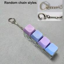 1pc Keyboard Keychain - Adult Press Stress Relief Toy, Stress Relieving Finger Keychain, Unique Office Gift - Multicolor - View 11