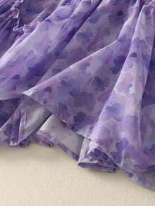 Falda con volantes romántica para mujeres, ideal para vacaciones de primavera/verano - Morado Violeta - Ver 5