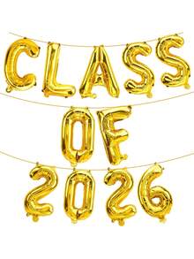 Class Of 2026 Balloons,16 Inch Gold 2026 Balloons Graduation, Golden Grad Foil Letter Number Balloons, Graduation Decorations 2026, 2026 Sign For High School College Graduation Party Grad Decorations - Gold - View 1