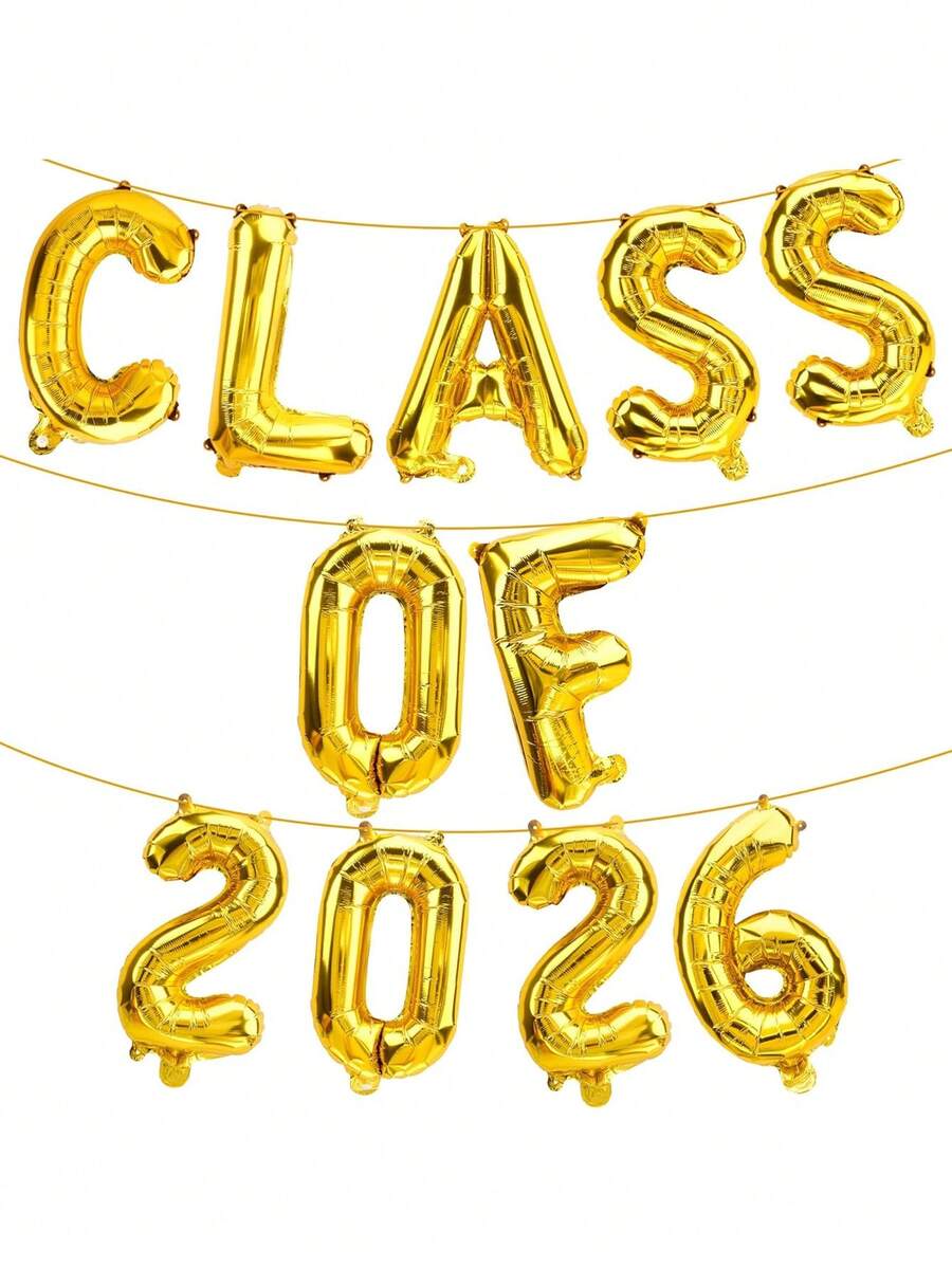 Class Of 2026 Balloons,16 Inch Gold 2026 Balloons Graduation, Golden Grad Foil Letter Number Balloons, Graduation Decorations 2026, 2026 Sign For High School College Graduation Party Grad Decorations - Gold - View 1