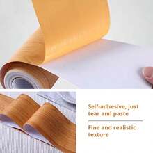 1 Roll Faux Wood Grain Repair Tape, Furniture Renovation Baseboard Decorative Sticker - C - View 9