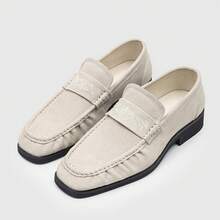 Korean-Style Retro Square-Toed Black Loafers 2026 Slip-On Versatile Casual Shoes - 黑色 - 查看 8