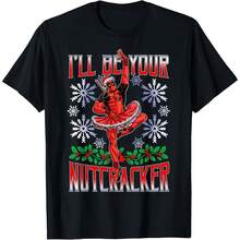 Deadpool Nut Ballerina Santa Christmas Short Sleeve T-Shirt All Seasons,220g Pure Cotton Single-Sided Printed Crew Neck Short-Sleeved T-Shirt,Unisex Top,Base Layer - 顏色9 - 查看 1