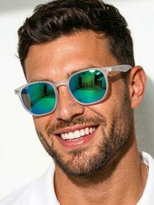 Hexagonal Premium Sunglasses Unisex UV400 Fashion Beach Summer Classic Style Modern Men Women - màu xanh lá - Xem 3