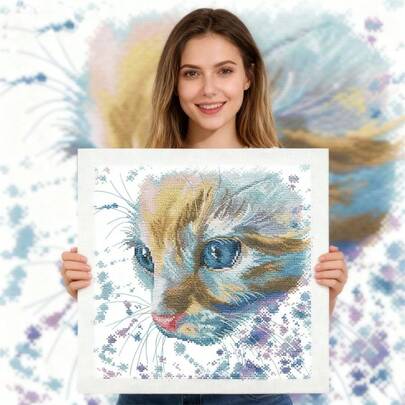 SNA 2026 New Style Watercolor Cat Cross Stitch Kit Cartoon Animal Cat Pattern Printed Cloth DIY Hand Embroidery Set Craft Handmade Needlework Diy Kit Crafts Embroidered Embroidery Kit Cross Stitch Kits Crochet Kit Punch Needle Kit Sewing Accessories Sewing Kit Embroidery Thread Craft Kit Stitch Stuff Sewing Patterns Crochet Craft Supplies Embroidery Kit Beginners Sewing Pattern