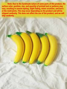 柔软Q弹香蕉模拟器，慢回弹减压水果造型挤压器，趣味减压，柔软毛绒香蕉 - 彩色 - 查看 10