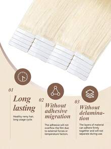 Tóc nối Tape-In bằng tóc thật màu vàng hoe 613, tóc nối Remy chất lượng cao, 20 lọn/gói, có đường nối liền mạch, thích hợp cho tóc thẳng. - S613 - Xem 5