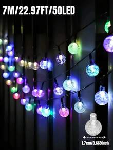 1入 太陽能水晶球燈串 -20/50/100LED, 8種照明模式, IP65防水花園燈, 適用於庭院、花園、門廊、陽台、派對、聚會、露營、涼亭、小型酒吧、商業、樹木、婚禮、復活節、節日裝飾 - 泡泡球 - 查看 15