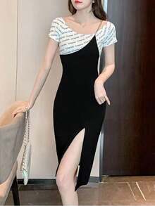 Women Midi Dresses - Black - View 7