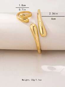 两件套水滴形开口手镯套装 - 水滴 - 查看 5