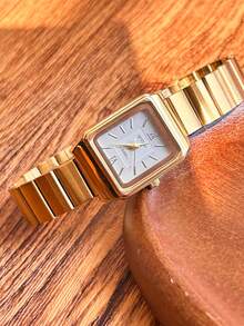 sottas 新款INS风格方形女士腕表，韩式简约优雅时尚休闲百搭石英表，轻盈奢华小众钢带腕表 - 白色 - 查看 6