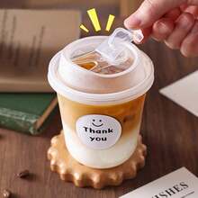 10/20 Sets Of 16-Ounce Disposable Transparent Plastic Coffee Cups (With Lids), In U-Shaped Round-Bottom And Flat-Bottom Styles, Suitable For Holding Coffee, Latte, Layered Cold Drinks And Milk Tea. - Transparent - View 7