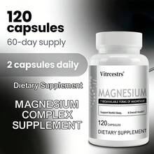 500mg Magnesium Supplement - Supports Sleep, Bone, And Mood Health - Contains 7 Absorbable Forms Of Magnesium - 120 Capsules - 1 chai - Xem 5