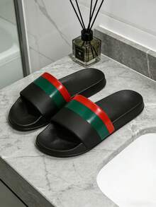 青少年和情侣凉鞋、校园学生拖鞋、户外沙滩拖鞋、泳池拖鞋、雨天拖鞋、室内家居拖鞋、时尚拖鞋、浴室拖鞋、运动拖鞋、拖鞋、一脚蹬拖鞋 - 黑色 - 查看 4