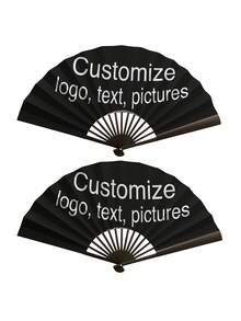 Personalized Photo Handheld Fan, Bamboo Wood Custom Folding Fan, Suitable For Weddings, Dance Events, Parties, Decorative Gift, Wedding Favor - Multicolor - View 7