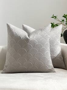 1pc/2pcs Throw Pillow Covers 18x18,Velvet Decorative Couch Pillow Cover Soft Square Cushion Cases For Sofa Bed Car - Light Grey - View 11