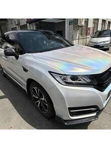 1 Roll Rainbow Holographic White Car Wrap Vinyl Film, Self-Adhesive, Waterproof, UV-Resistant, Suitable For Vehicle Exterior And Interior Decoration, High Temperature Resistant, Applicable To Various Car Models, Exquisite Appearance - One Size Fits All - View 3