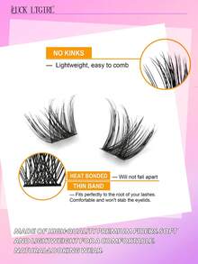 LUCK LTGIRL 192/384/576片簇状假睫毛 DIY睫毛嫁接 自然C/D卷度 10-16mm 3D仿貂毛 轻盈蓬松 柔软可重复使用 - 查看 5