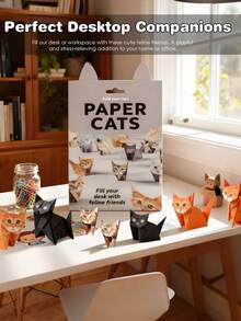 150 pièces - Kit d'origami de chats en papier, kit d'origami 3D d'animaux mignons, ensemble d'artisanat d'origami de chat 3D, sculptures en papier d'animaux créatives pour les amateurs d'animaux, décoration de bureau faite main, cadeau de la Saint-Valentin DIY, décoration de maison et de bureau - Plusieurs styles - Voir 8