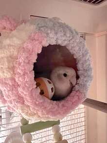 Bird Nest + Pad, Parrot Warm Nest For Winter, Thickened Insulated Sleeping Nest With Tiger Lily Pattern, Warm Breeding Box, Parrot Warm Nest, Insulated Peony Cockatiel Winter Nest - View 5