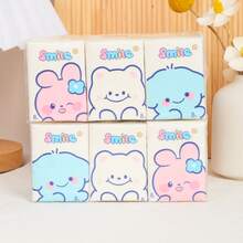 9包，每包64张纯白手帕纸，便携小包装，可爱卡通图案，柔软亲肤，可沾水 - smile9包 - 查看 7