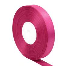 25 Yards/Roll Satin Ribbon, Solid Fuchsia Color, Shiny Fabric Suitable For DIY Wedding Invitations, Bridal Bouquets, Gift Wrapping, Party Decorations, Sewing Crafts, Bridal Bouquet Accessories, Wedding Decorations - Hot Pink - View 9