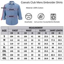 Men's Denim Cowboy Pearl Snap Casual Western Button Down Up Long Sleeve Work Shirts - Denim Blue 4 - View 5