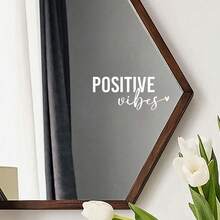 1 pieza [Adhesivo de espejo motivacional] Calcomanía de vinilo de vibraciones positivas - Perfecto para baño, espejo de vestir, puerta, ventana y pared - A - Ver 10