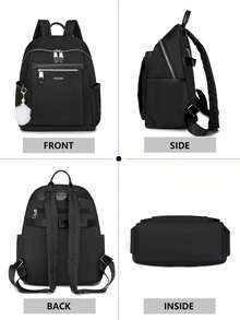 Mochila de mujer de gran capacidad con estilo retro de moda, adecuada para ir al trabajo, viajar, hacer compras, como regalo - Multicolor - Ver 4