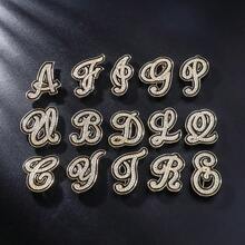 1pc Cute Zinc Alloy Rhinestone & Enamel 26 English Letter Brooch, Suitable For Women's Daily Wear - Gold and Black - View 3