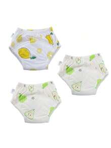Bộ 3 chiếc quần lót tập đi vệ sinh cho trẻ nhỏ, quần tập đi vệ sinh có họa tiết hình trái cây, quần lót tái sử dụng được cho bé trai và bé gái. - Nhiều màu - Xem 13