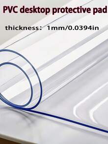 1pc PVC Desktop Protective Mat, 1.0mm/1.5mm/2.0mm Thick, Suitable For Study Desk, Dining Table, Coffee Table, TV Cabinet Protection, Keyboard & Mouse Pad, High-End Luxury Transparent Desk Mat, Scratch-Resistant, Heat-Resistant, Easy To Clean, Applicable For Home, Office, Study, Dining, Hotel, Restaurant And Cafe - Desktop Protector - View 53