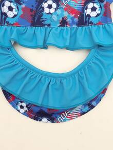 1 bộ đồ bơi in hình bóng đá cho thú cưng, bikini bèo nhún màu xanh dương cho chó, đồ bơi mùa hè cho chó nhỏ. - Nhiều màu - Xem 6