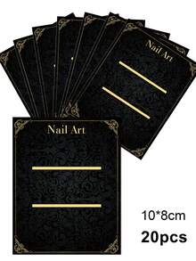 20Pcs Nail Art Display Card Nail Packing Card Package Nails Photography Show Prop Board Nailfie Disc Press-On Nails Salon Accessory Nail - Multicolor - View 7