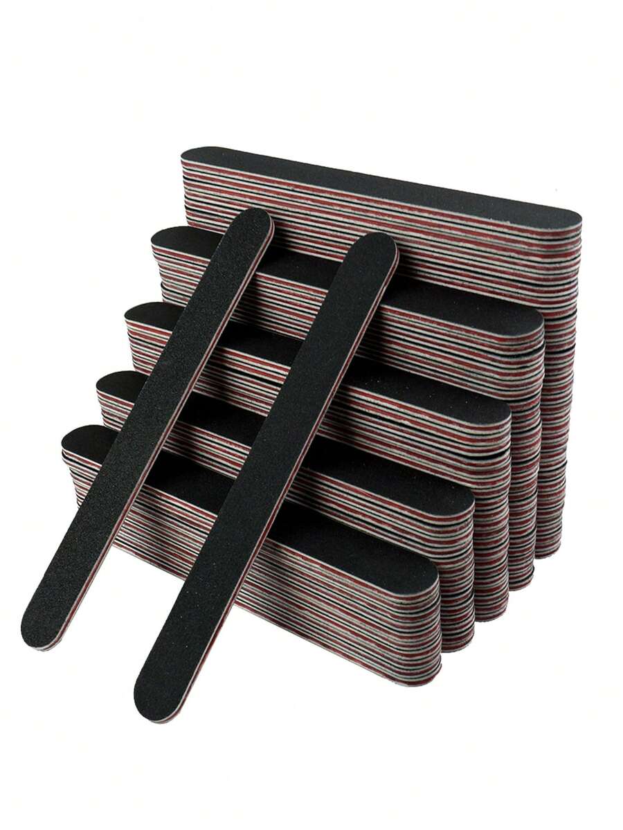 Bộ 100/180 dũa móng tay bằng gỗ hai mặt có thể tái sử dụng, 1/3/5/10/20 chiếc, thích hợp cho móng tự nhiên và chăm sóc móng, sử dụng tại nhà và salon, dụng cụ làm móng nghệ thuật, đồ dùng làm móng cho mùa tựu trường. - Màu Xám nhạt - Xem 1