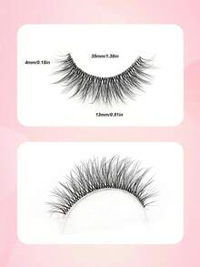 Asiteo 7对自然妆效假睫毛，轻盈柔软蓬松3D仿貂毛假睫毛，适合日常妆容，可重复使用，旅行必备，派对妆容工具 - 黑色 - 查看 4