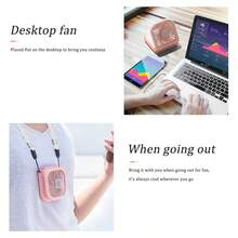 1pc Fashionable Handheld Digital Neck Fan, USB Rechargeable, Mini Fan, Portable Fan, USB Power Bank Fast Charging Desktop Foldable Small Electric Fan, Ideal Companion For Hot Summer - Neck Fan - View 7