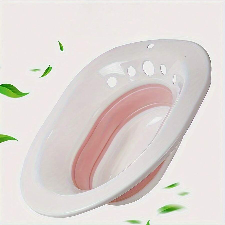 1个可折叠坐浴盆,产后浸泡盆,适用于孕期和产后护理,符合人体工程学,缓解痔疮,舒适浴缸,马桶式浸泡盆,方便个人卫生 - 彩色 - 查看 1