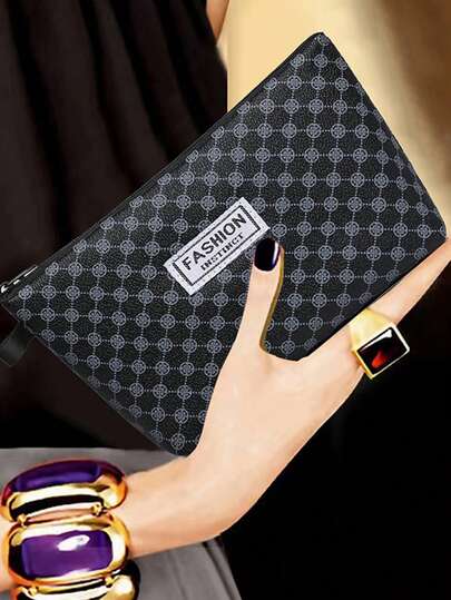 El bolso a rayas con una correa estampada, impreso con el símbolo del dinero, hecho de cuero suave, es un diseño para hombres y mujeres, adecuado para una pareja.