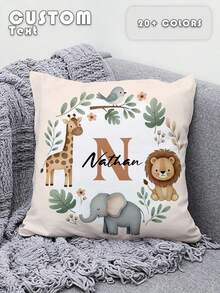 1 pieza Funda de almohada personalizable con texto impreso a doble cara, adecuada para regalos de vacaciones, funda de almohada con patrón DIY, regalo para familia, amigos y para ti mismo - Blanco - Ver 1