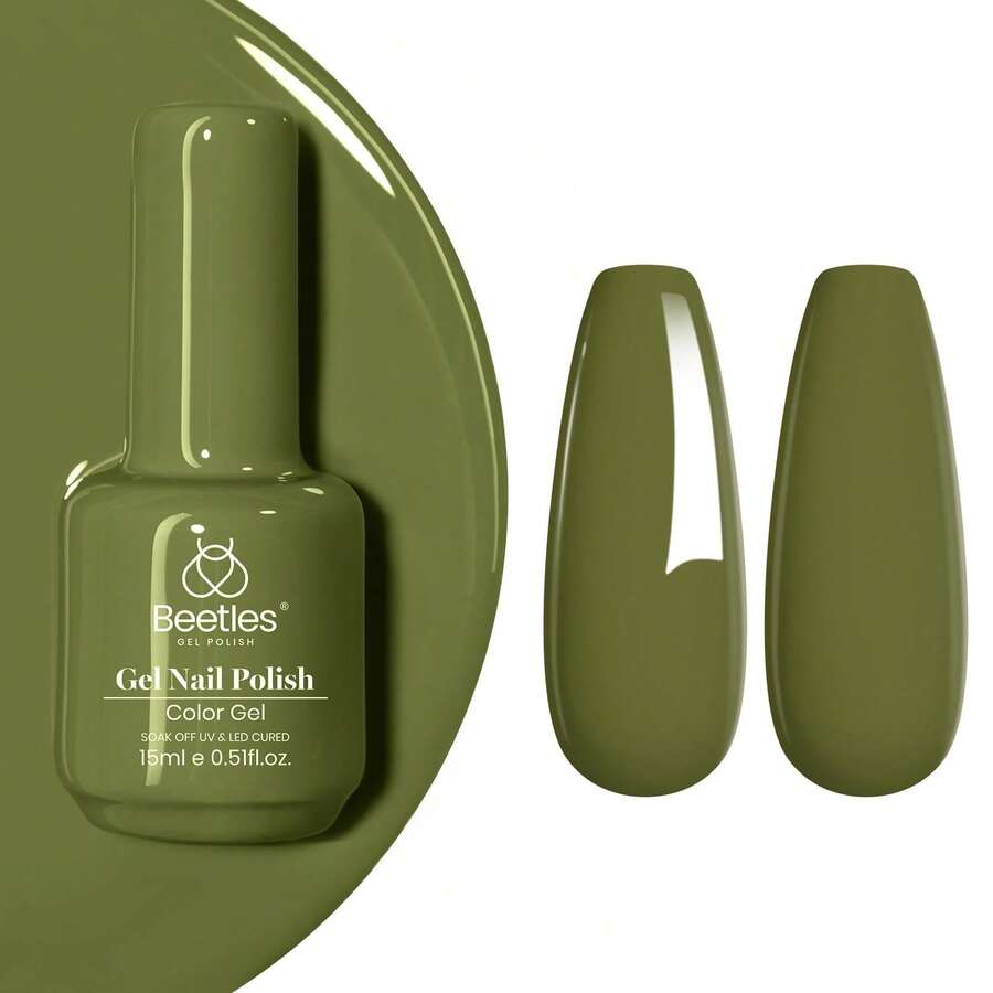 Beetles White Gel Nail Polish -1PC 15ml White Spring Colors Gel Polish - Moss Green - View 1