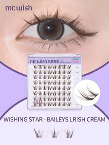 64 Gugusan Bulu Mata Palsu - Baileys - Seri Wish Star - Bulu Mata Palsu MR.WISH yang Menawan, Siap Difoto, Lengkungan Alami, Lembut, dan Memperbesar Mata (Lem Tidak Termasuk) - C - View 2