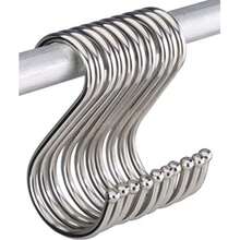 1 Stück Edelstahl S-förmiger Haken, Mehrzweck Metallaufhänger, geeignet für Küchenutensilien, Blumentöpfe, Werkstatt, Geschirr, Kleidungsstücke, Badezimmer, Handtücher, Gartenpflanzen und Gartenzubehör - Verschiedenfarbig - Übersicht 5