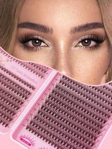 640/608片D型卷翘仿貂毛假睫毛，高容量单片假睫毛，适合新手和专业人士在家DIY。30D+40D+50D+60D+80D+100D混合款式分段式假睫毛册，可打造不同眼妆效果，柔软自然，持久轻盈。 - D - 查看 3