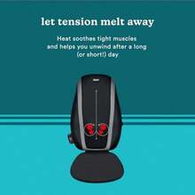 Homedics  - Cojín de masaje con calor relajante masaje de amasamiento profundo apunta a puntos de presión en toda la espalda calor calmante relaja los músculos sobretrabajados libera la tensión reduce el dolor de espalda - Marrn - Ver 4