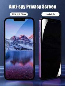 Privacy Anti-Spy Tempered Glass Screen Protector SDRDS 3pcs Tempered Glass Privacy Screen Protector Anti-Spy Anti-Fingerprint Waterproof Shockproof Compatible With IPhone 16/16 Pro/15/15 Pro Max/13/14 Pro Max17/8plus/11/12/Xr/X/XS/17/17 Air/17 Pro/17 Pro Max/17e Spring Easter Gift - Black - View 4
